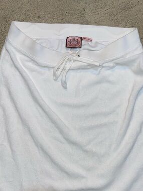 Juicy Couture White Drawstring Terry Skirt